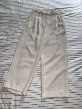 Aritzia Wilfred Cream High-Rise Trousers